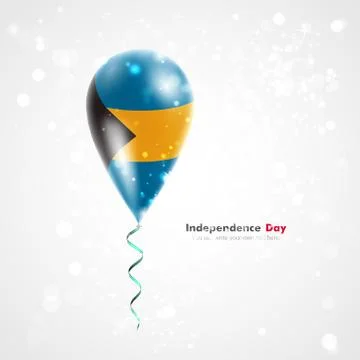 Flag of Bahamas on balloon Stock Illustration