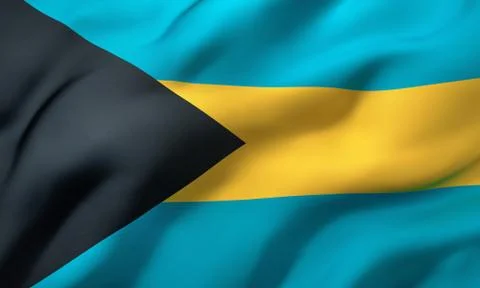 Flag of Bahamas blowing in the wind Stock Illustration