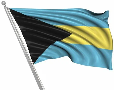 Flag of the Bahamas, This is a computer generated and 3d rendered picture Illustrazione stock