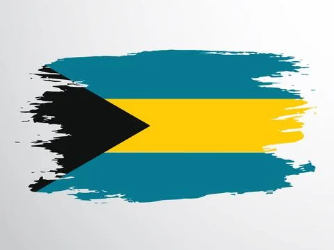 Flag of the Bahamas painted with a brush Stock Illustration