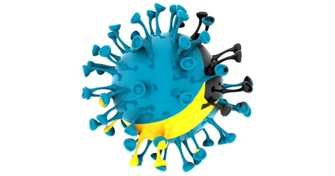 Flag of the Bahamas on Seamless looping 3D animation of covid-19 Corona Virus Stock Footage 166460683