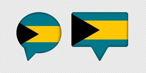 Flag of Bahamas in speech bubble. Illustrazione stock