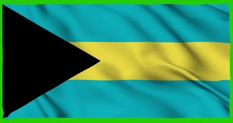 Flag of Bahamas  waving on a samless loop over an easily removable background Stock Footage 98370773
