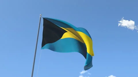 The flag of Bahamas Waving on the Wind. Stock Footage 40467189