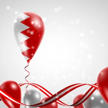 Flag of Bahrain on balloon Stock Illustration