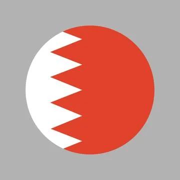 Flag of Bahrain circle button. Bahrain round flag badge. Bahrain flag icon. Stock Illustration