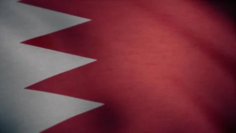Flag of Bahrain with fabric texture, seamless loop. Waving Flag of Bahrain wave Illustrazione stock