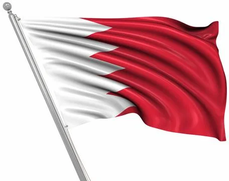 Flag of Bahrain Flag of Bahrain , This is a computer generated and 3d rend... Stock Photos