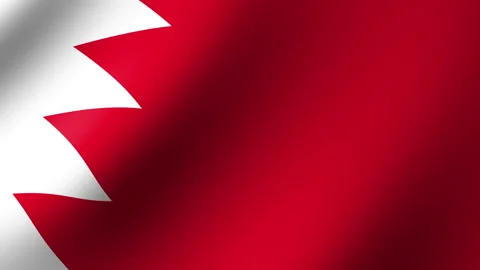 The flag of Bahrain is fluttering in the wind. Seamless Animation 3d Vídeos de archivo 201364132