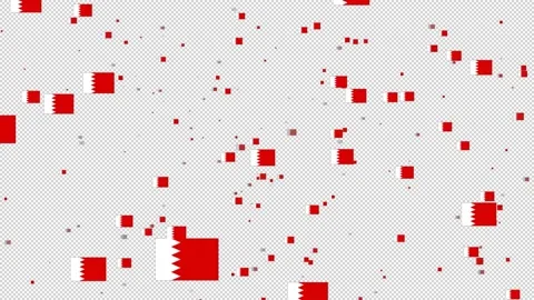 Flag Off Bahrain Flying in Motion Graphic with alpha Channel Background Stock Footage 137362345