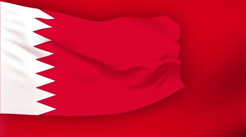 Flag of Bahrain Stock Footage 1050685