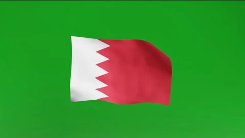 Flag of Bahrain Stock Footage 162025781
