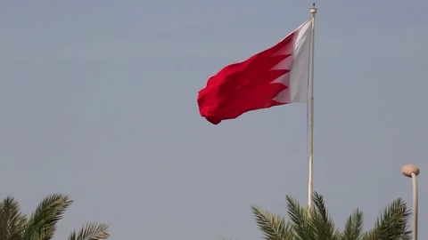 Flag of Bahrain Stock Footage 247277563