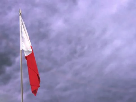 Flag of Bahrain hanging down dangling Stock Photos