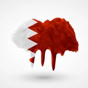 Flag of Bahrain painted colors Stock Illustration