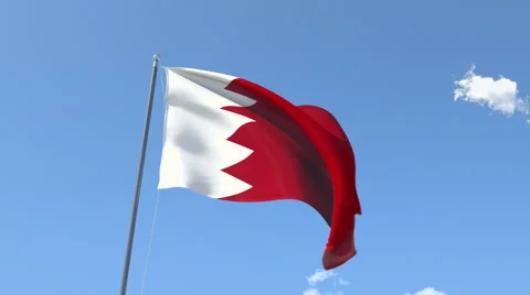 The flag of Bahrain Waving on the Wind. Video stock 40466968