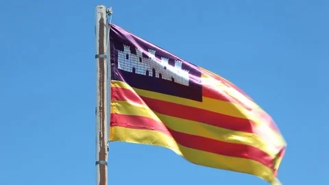Flag of the Balearic Islands, Spain Vidéo 76728424