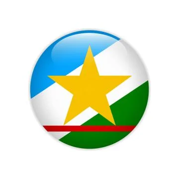 Flag Bandeira de Roraima on button Illustrazione stock