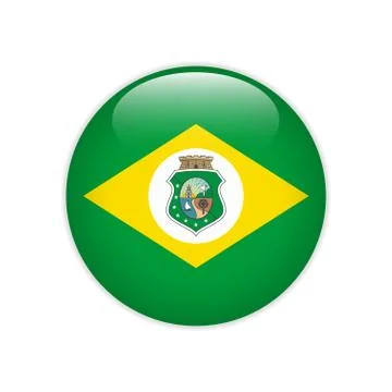 Flag Bandeira do Ceara on button Illustrazione stock