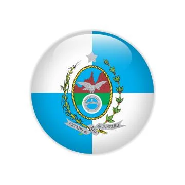 Flag Bandeira do estado do Rio de Janeiro on button Stock Illustration