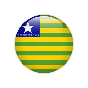 Flag Bandeira do Piaui on button Stock Illustration