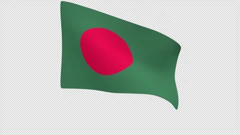 Flag of Bangladesh – 3d render looped with alpha channel. Video stock 334806446