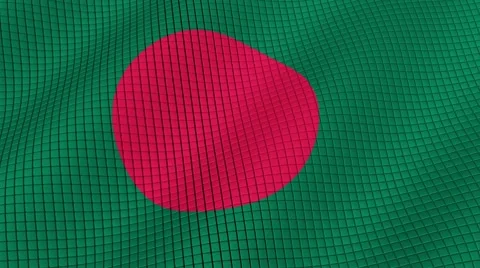 Flag of Bangladesh is developing waves. Looped. Full HD 1080. Stock Footage 55156885