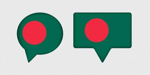 Flag of Bangladesh in speech bubble. Illustrazione stock