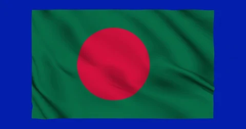 Flag of Bangladesh  waving on a samless loop over an easily removable background Stock Footage 98370800