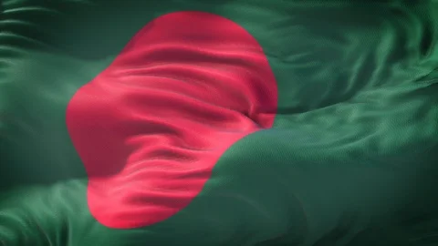 Flag of Banglasesh Stock Footage 97762032