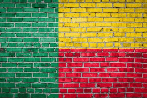 Flag  banner on brick wall background. Foto stock