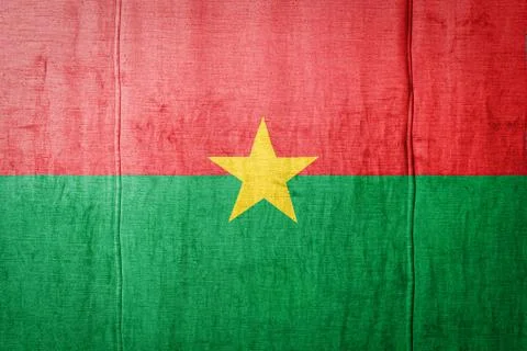 Flag  banner on  fabric texture background. Stock Illustration