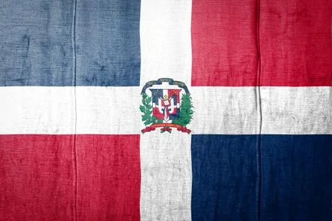 Flag  banner on  fabric texture background. Stock Photos
