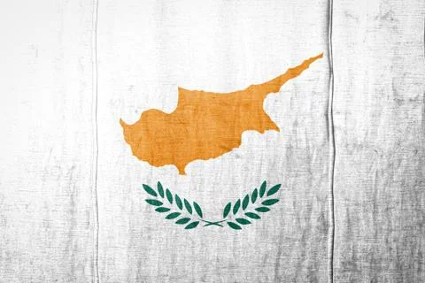 Flag  banner on  fabric texture background. Stock Photos