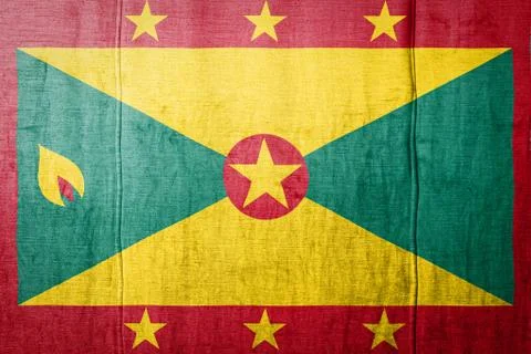 Flag  banner on  fabric texture background. Stock Photos