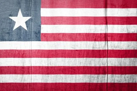 Flag  banner on  fabric texture background. Foto stock