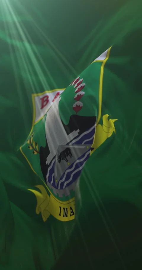 Flag of Banten, Java Island, Indonesia. 4K Vertical. Loop Stock Footage 311316081