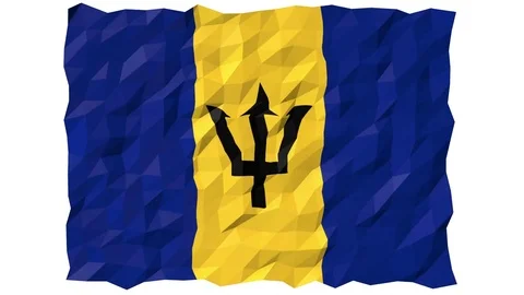 Flag of Barbados 3D Wallpaper Animation Stock Footage 80180865