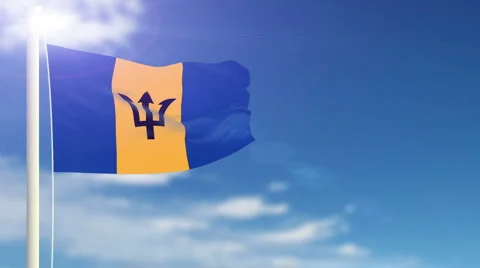 Flag of Barbados Stock Footage 1050738