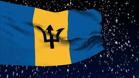 Flag of Barbados Stock-Footage 1054355