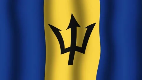 Flag of Barbados Stock Footage 175644146