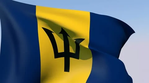 Flag of Barbados HD Stock Footage 14045958