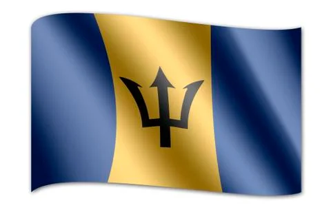 Flag of barbados 스톡 일러스트