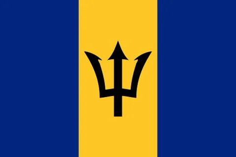 Flag of Barbados Illustrazione stock