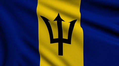 Flag of Barbados looping Stock Footage 27493471