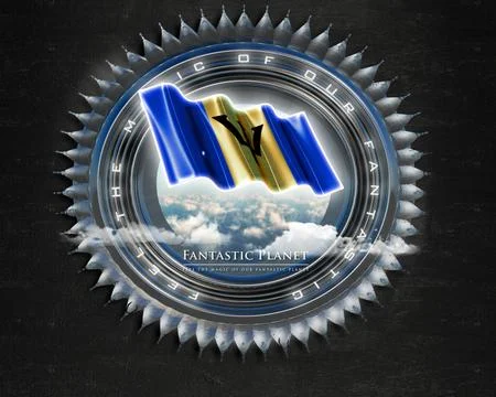 Flag Barbados quality designer flag 库存插图