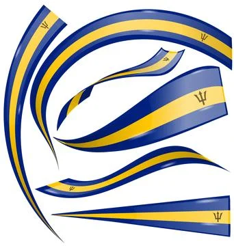 Flag of Barbados. Set of vector flags isolated on white background. Stock-Illustration