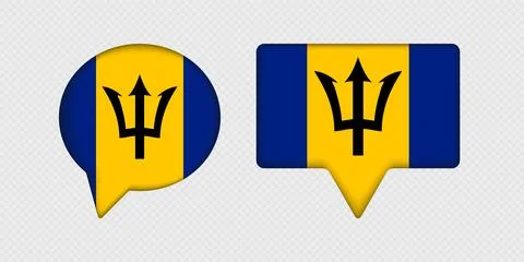 Flag of Barbados in speech bubble. Illustrazione stock