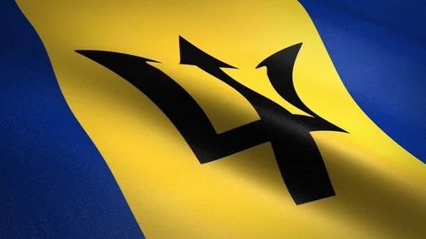 Flag of Barbados. Waving flag with highly detailed fabric texture seamless Stock-Footage 118759637