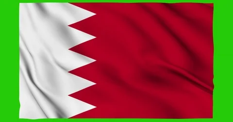 Flag of Barhain waving on a samless loop over an easily removable background 스톡 동영상 98370793